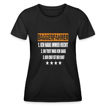 Opérateur d’excavatrice - T-shirt sport Femme - noir - Devant - AI Model Female 172 light (172cm)