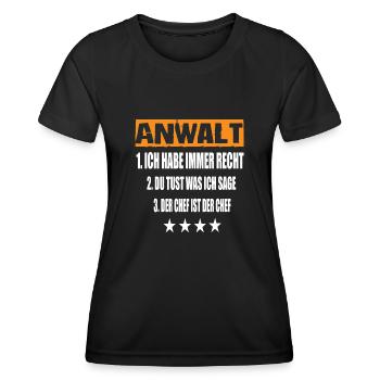 Anwalt - Frauen Funktions-T-Shirt - Schwarz - Vorne - AI Model Female 172 light (172cm)