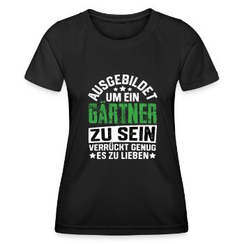 Jardinier Horticulture Horticulture Dicton Horticole - T-shirt sport Femme - noir - Devant - AI Model Female 172 light (172cm)