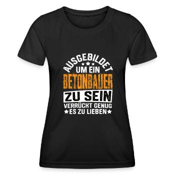 Construction en béton Béton, Construction en béton armé, Génie civil - T-shirt sport Femme - noir - Devant - AI Model Female 172 light (172cm)