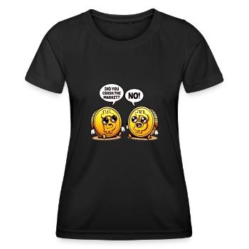 Lustiges Bitcoin-markt-crash-design - Frauen Funktions-T-Shirt - Schwarz - Vorne - AI Model Female 172 light (172cm)