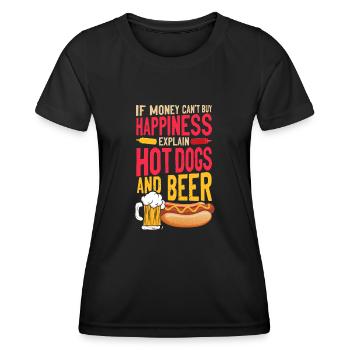 Hot Dog Adult Beer If Money Can't - Frauen Funktions-T-Shirt - Schwarz - Vorne - AI Model Female 172 light (172cm)