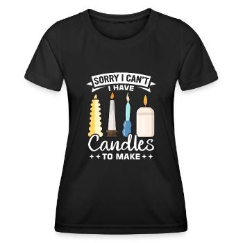 Drôle de fabricant de bougies Candle Maker Saying - T-shirt sport Femme - noir - Devant - AI Model Female 172 light (172cm)