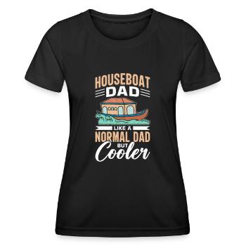 Funny Houseboat Saying - Women's Functional T-Shirt - black - Front - AI Model Female 172 light (172cm)