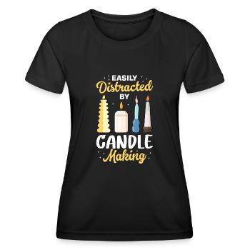 Drôle de fabricant de bougies Candle Maker Saying - T-shirt sport Femme - noir - Devant - AI Model Female 172 light (172cm)