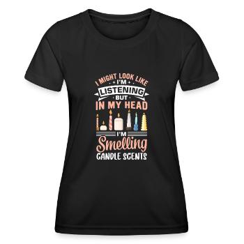Drôle de fabricant de bougies Candle Maker Saying - T-shirt sport Femme - noir - Devant - AI Model Female 172 light (172cm)
