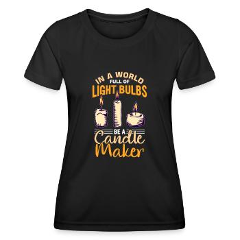 Drôle de fabricant de bougies Candle Maker Saying - T-shirt sport Femme - noir - Devant - AI Model Female 172 light (172cm)
