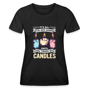 Drôle de fabricant de bougies Candle Maker Saying - T-shirt sport Femme - noir - Devant - AI Model Female 172 light (172cm)