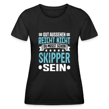 Skipper - Frauen Funktions-T-Shirt - Schwarz - Vorne - AI Model Female 172 light (172cm)