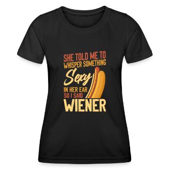 Hot Dog Adult She Told Me To - Frauen Funktions-T-Shirt - Schwarz - Vorne - AI Model Female 172 light (172cm)