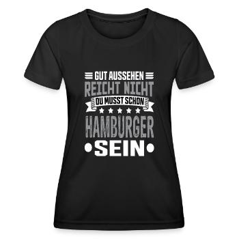 Hambourg - T-shirt sport Femme - noir - Devant - AI Model Female 172 light (172cm)