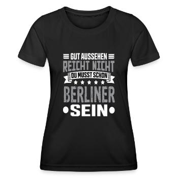 Berlin Berlin Capitale Hemiat Berlin Dictons - T-shirt sport Femme - noir - Devant - AI Model Female 172 light (172cm)