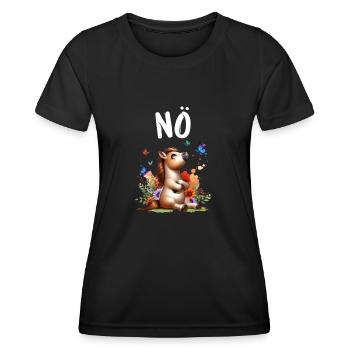 Cheval Drôle Dicton Non pour les amoureux des chevaux - T-shirt sport Femme - noir - Devant - AI Model Female 172 light (172cm)