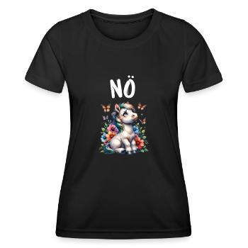 Cheval Drôle Dicton Non pour les amoureux des chevaux - T-shirt sport Femme - noir - Devant - AI Model Female 172 light (172cm)