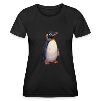 Pingouin Kawaii Pingouin mignon - T-shirt sport Femme - noir - Devant - AI Model Female 172 light (172cm)