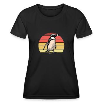Pingouin Kawaii Pingouin mignon - T-shirt sport Femme - noir - Devant - AI Model Female 172 light (172cm)