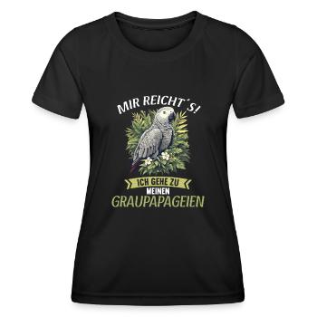 Graupapageien Graupapagei - Frauen Funktions-T-Shirt - Schwarz - Vorne - AI Model Female 172 light (172cm)