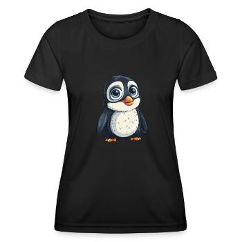 Pingouin Kawaii Pingouin mignon - T-shirt sport Femme - noir - Devant - AI Model Female 172 light (172cm)