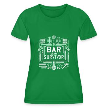 Bar Exam Survivor 18 - Women's Functional T-Shirt - kelly green - Front - AI Model Female 172 dark (172cm)