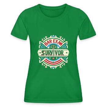 Bar Exam Survivor 7 - Women's Functional T-Shirt - kelly green - Front - AI Model Female 172 dark (172cm)