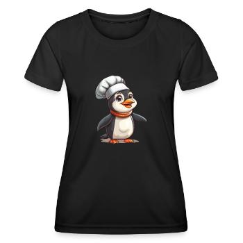Pingouin Kawaii Pingouin Mignon - T-shirt sport Femme - noir - Devant - AI Model Female 172 light (172cm)