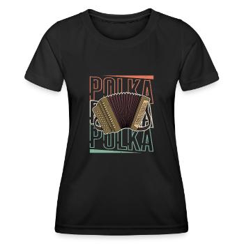 Akkordeon Musiker Volksmusik Musikschule - Frauen Funktions-T-Shirt - Schwarz - Vorne - AI Model Female 172 light (172cm)
