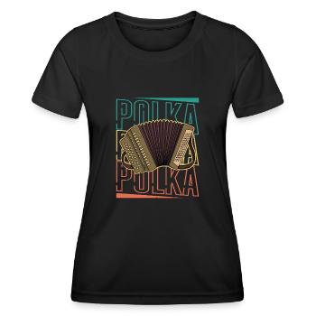 Akkordeon Musiker Volksmusik Musikschule - Frauen Funktions-T-Shirt - Schwarz - Vorne - AI Model Female 172 light (172cm)