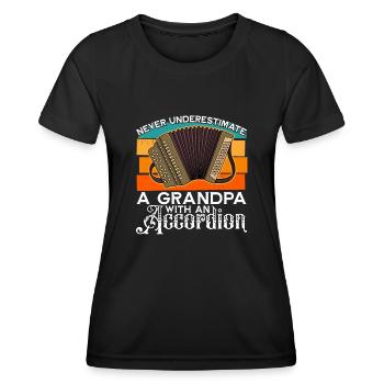 Volksmusik Musikinstrument Akkordeon Musik - Frauen Funktions-T-Shirt - Schwarz - Vorne - AI Model Female 172 light (172cm)
