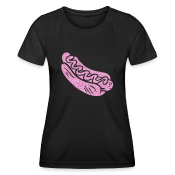 Hot Dog Adult Pink Diamonds - Women's Functional T-Shirt - black - Front - AI Model Female 172 light (172cm)