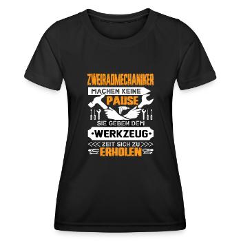 Les mécaniciens de deux-roues ne prennent pas de pause - T-shirt sport Femme - noir - Devant - AI Model Female 172 light (172cm)