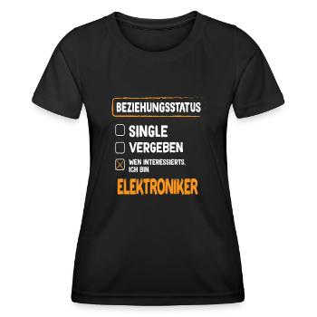 Statut de la relation de technicien en électronique - T-shirt sport Femme - noir - Devant - AI Model Female 172 light (172cm)