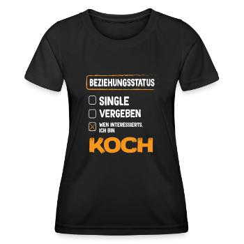 Statut de la relation avec Koch - T-shirt sport Femme - noir - Devant - AI Model Female 172 light (172cm)