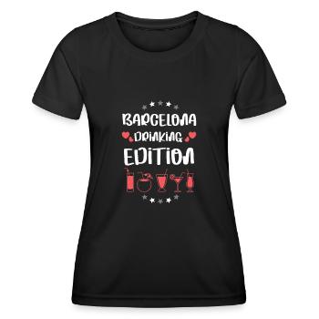 Barcelona Drinking Team - Frauen Funktions-T-Shirt - Schwarz - Vorne - AI Model Female 172 light (172cm)