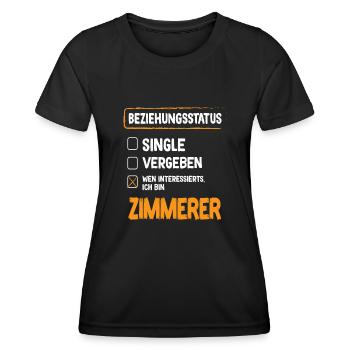 Statut relationnel de Zimmerer - T-shirt sport Femme - noir - Devant - AI Model Female 172 light (172cm)