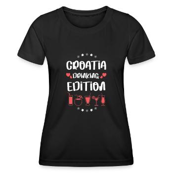 Croatia Drinking Team - T-shirt sport Femme - noir - Devant - AI Model Female 172 light (172cm)