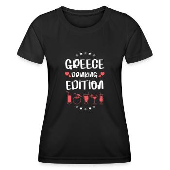 Greece Drinking Team - Frauen Funktions-T-Shirt - Schwarz - Vorne - AI Model Female 172 light (172cm)