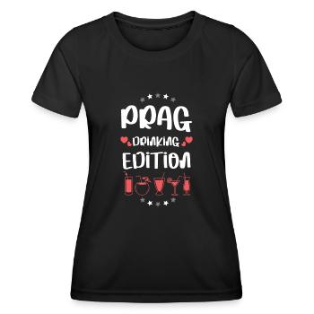 Équipe de Prague Drinking - T-shirt sport Femme - noir - Devant - AI Model Female 172 light (172cm)