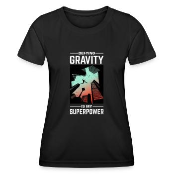 Funny parkour saying - Women's Functional T-Shirt - black - Front - AI Model Female 172 light (172cm)