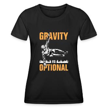 Funny parkour saying - Women's Functional T-Shirt - black - Front - AI Model Female 172 light (172cm)