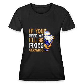 Conception japonaise de réparation de l’or Kintsukuroi - T-shirt sport Femme - noir - Devant - AI Model Female 172 light (172cm)