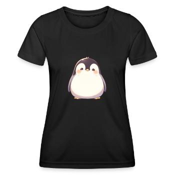 Pingouin Kawaii Pingouin mignon - T-shirt sport Femme - noir - Devant - AI Model Female 172 light (172cm)