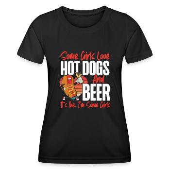 Hot Dog Adult Girl Beer Some Girls - Frauen Funktions-T-Shirt - Schwarz - Vorne - AI Model Female 172 light (172cm)