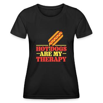 Les hot-dogs pour adultes sont mes hot-dogs - T-shirt sport Femme - noir - Devant - AI Model Female 172 light (172cm)
