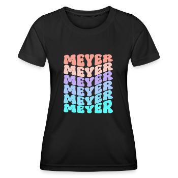 Meyer Retro Familie Nachname Geschenk - Frauen Funktions-T-Shirt - Schwarz - Vorne - AI Model Female 172 light (172cm)