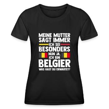 Belgian Belgian Belgium - Women's Functional T-Shirt - black - Front - AI Model Female 172 light (172cm)