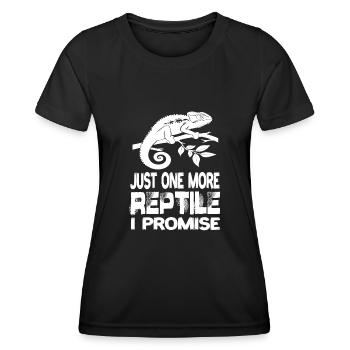 Just One More Reptile I Promise Reptilen Echse - Frauen Funktions-T-Shirt - Schwarz - Vorne - AI Model Female 172 light (172cm)