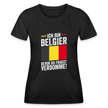 Belgian Belgian Belgium - Women's Functional T-Shirt - black - Front - AI Model Female 172 light (172cm)