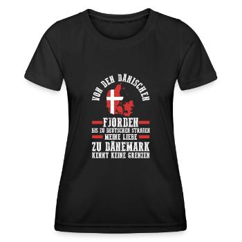 Danois Danemark - T-shirt sport Femme - noir - Devant - AI Model Female 172 light (172cm)