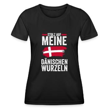 Danes Danish Denmark - Women's Functional T-Shirt - black - Front - AI Model Female 172 light (172cm)