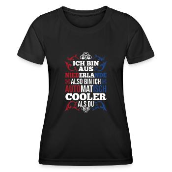 Pays-Bas Pays-Bas Pays-Bas - T-shirt sport Femme - noir - Devant - AI Model Female 172 light (172cm)